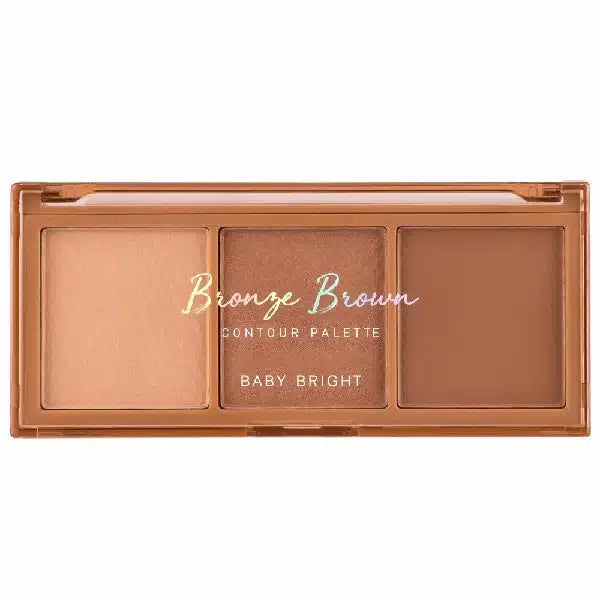 Baby Bright Bronze Brown Contour Palette 4g x 3 Colors - Korean highlighter and contour palette with pearl powder