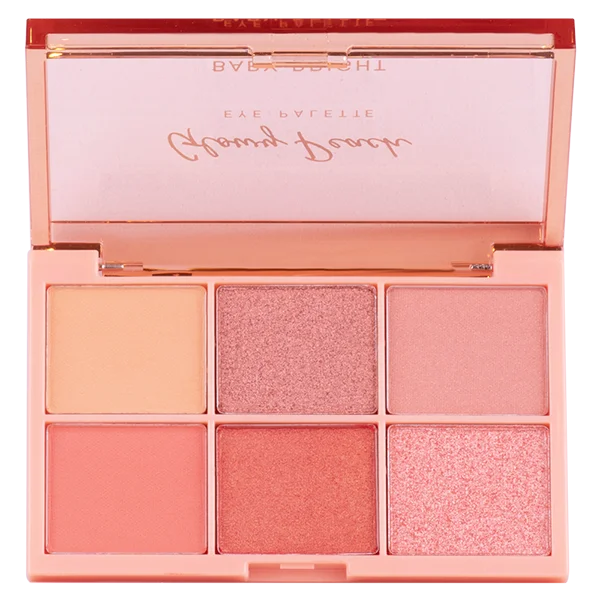 Baby Bright Glowy Peach Eye Palette 0.7g x 6 Colors - Korean 6-shade eyeshadow palette with matte shimmer and glitter finishes
