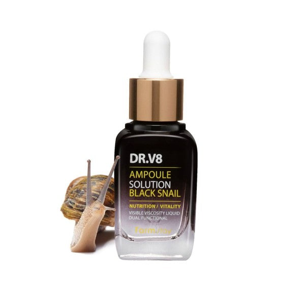 Farmstay Dr. V8 Ampoule Solution Black Snail 30ml