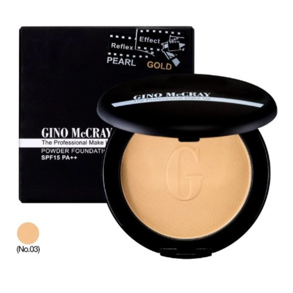 Gino McCray The Professional Make Up Powder Foundation SPF15 PA No.03 Honey Harbour 11g compact