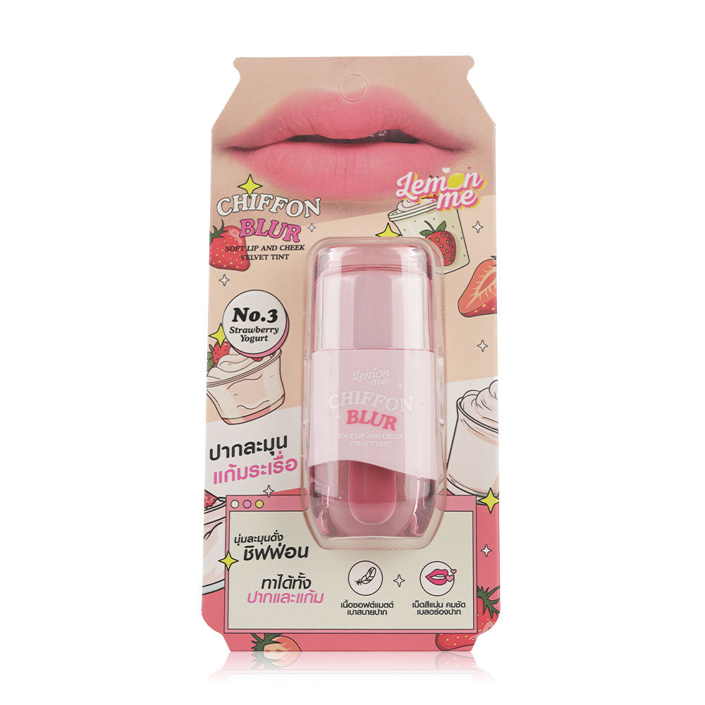 Lemon Me Chiffon Blur Soft Lip and Cheek Velvet Tint No.03 Strawberry Yogurt