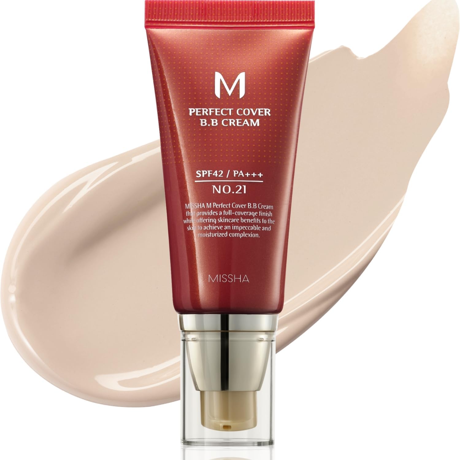 MISSHA M Perfect Cover BB Cream SPF42 PA No.21 Light Beige swatch view