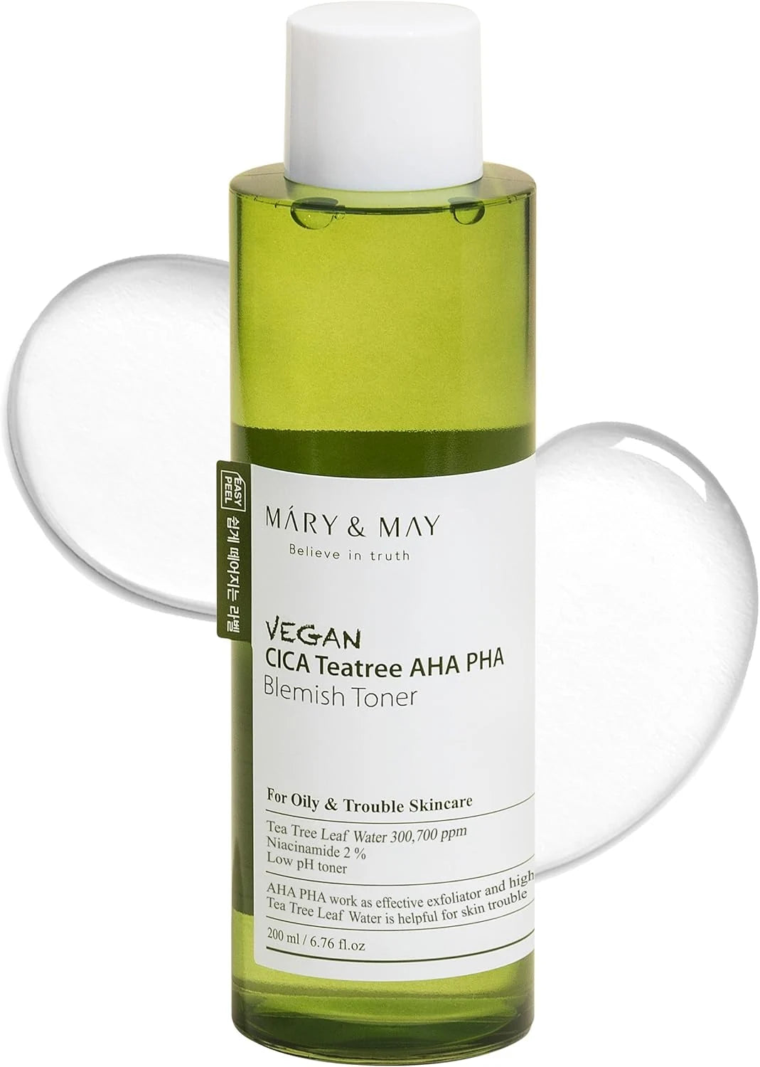 Mary&May Vegan CICA Tea Tree AHA PHA Blemish Toner 200ml