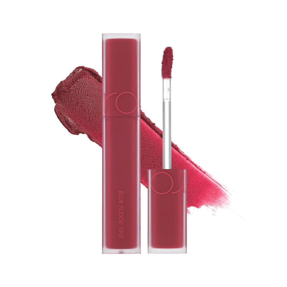 rom&nd Blur Fudge Tint No.08 Currant Jam - Korean powder-blur matte lip tint in deep currant berry