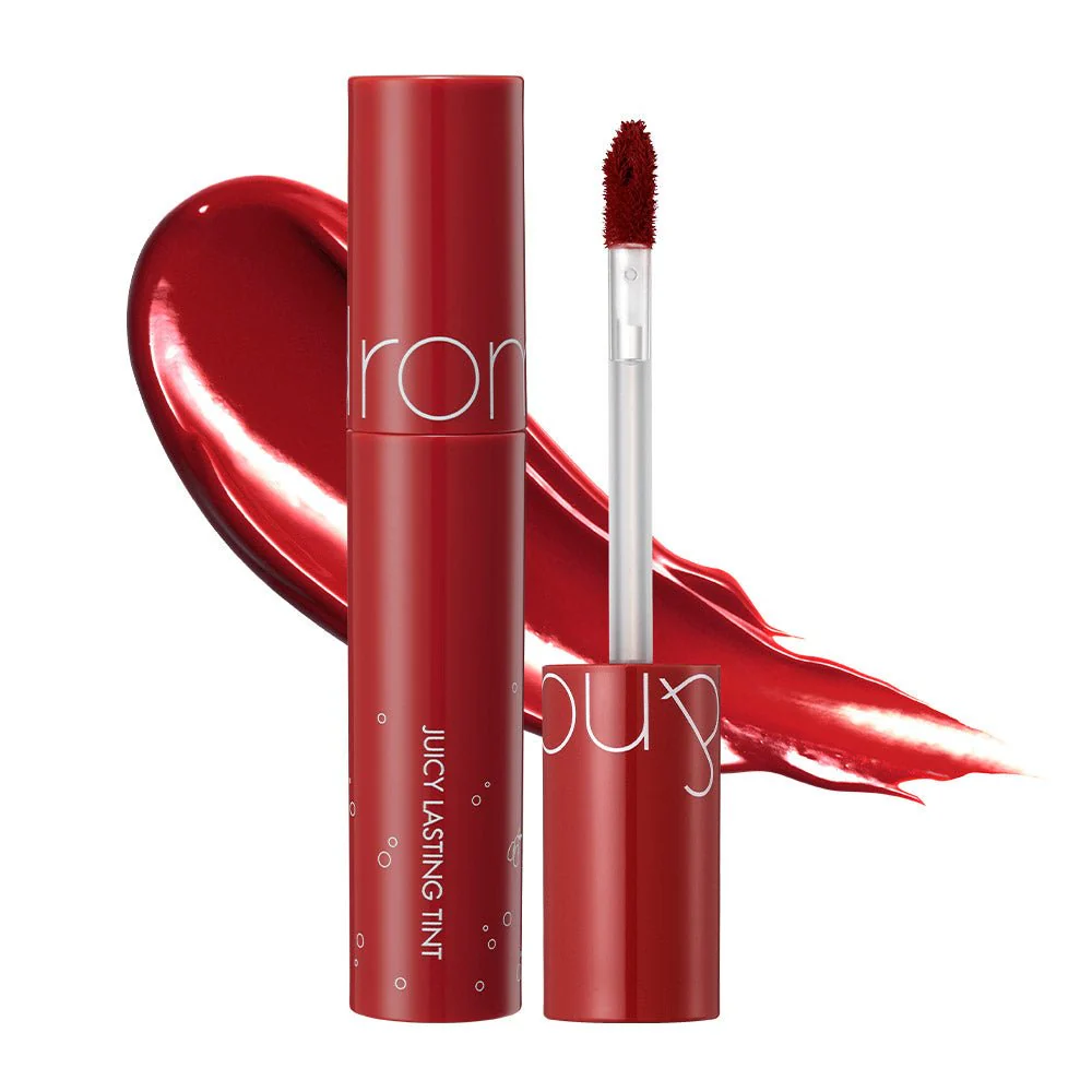 rom&nd Juicy Lasting Tint No.16 Corni Soda - Korean glossy juicy lip tint in fizzy coral pink