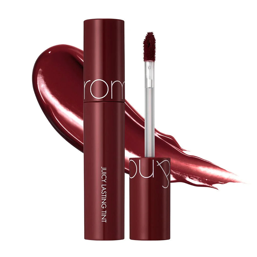 rom&nd Juicy Lasting Tint No.21 Deep Sangria swatch detail
