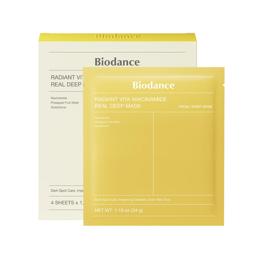 Biodance Radiant Vita Niacinamide Real Deep Mask (4ea)